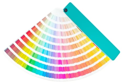Farbfächer zur Auswahl und Kontrolle von Farben